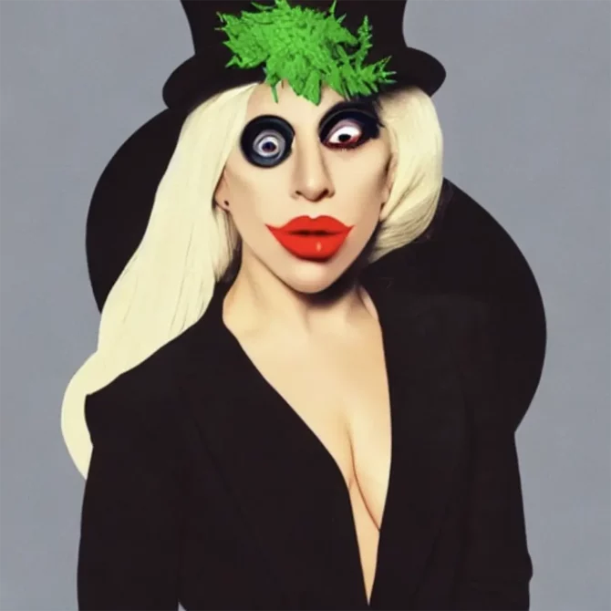 Lady Gaga in the style of Rene Magritte     22